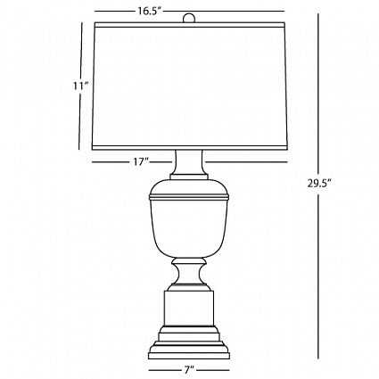 Настольная лампа Robert Abbey Annika 17" Table Lamp Cobalt арт 2500/2500X: фото 3
